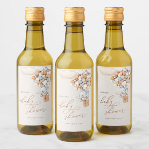 Baby shower à bulle éléphant Mini Étiquette à vin