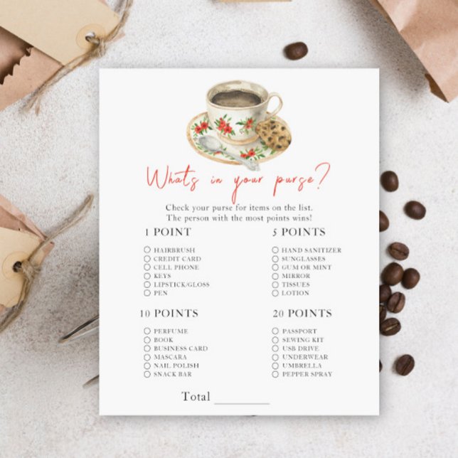 baby shower à café - Qu'y a-t-il dans votre sac à  (Créateur téléchargé)