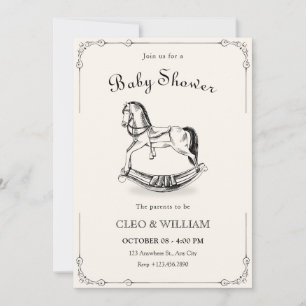 baby shower à cheval vintage Invitation