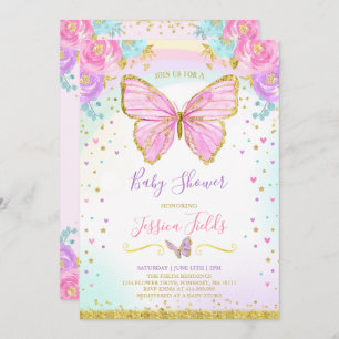 Baby shower à papillon Invitation Baby shower fill