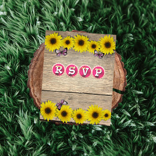 Baby shower à papillon rose tournesol RSVP