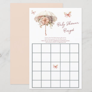 Baby shower à parapluie rose Vintage