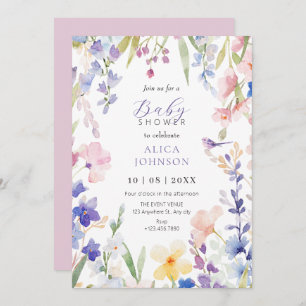 Baby shower à ressort floral aquarelle Invitation
