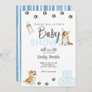 Baby shower à thème Corgi Invitation
