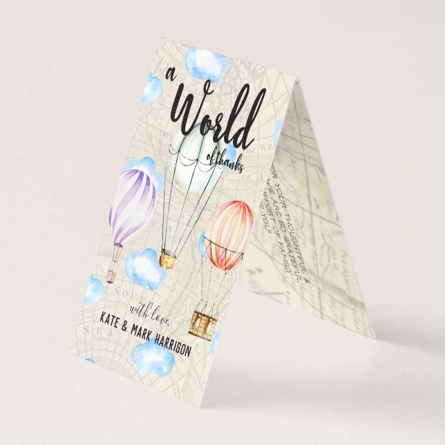 Baby shower à thème de voyage | Note Merci (Front)