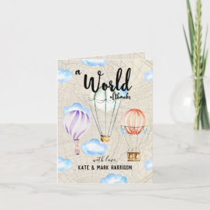 Baby shower à thème de voyage   Note Merci