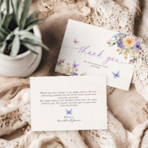 Baby shower à thème papillon Pastel Carte de remer