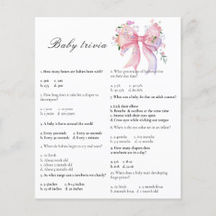 Baby shower à thème ruban - Jeu de trivia pour béb