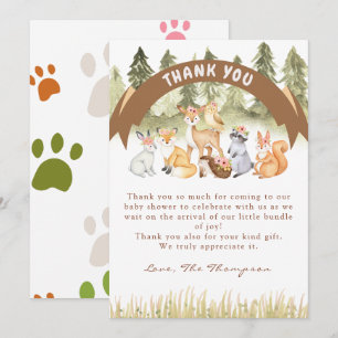 Baby shower à thème Woodland Safari Carte de remer