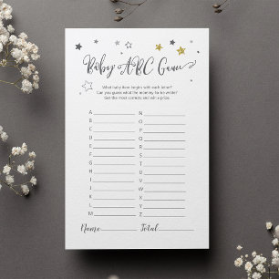 Baby shower ABC neutre par sexe Game Grey Gold Sta