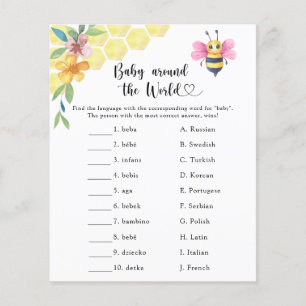 Baby shower Abeille Rose - bébé autour du monde je