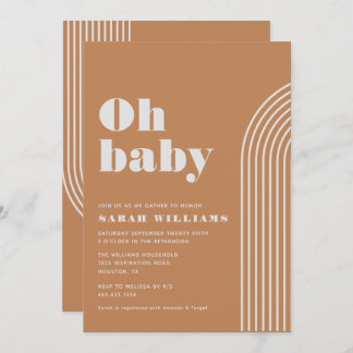 Baby shower Abstrait rétro | Invitation