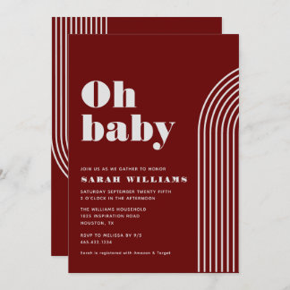 Baby shower Abstrait rétro | Invitation