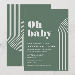 Baby shower Abstrait rétro Invitation