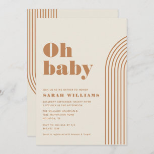 Baby shower Abstrait rétro   Invitation