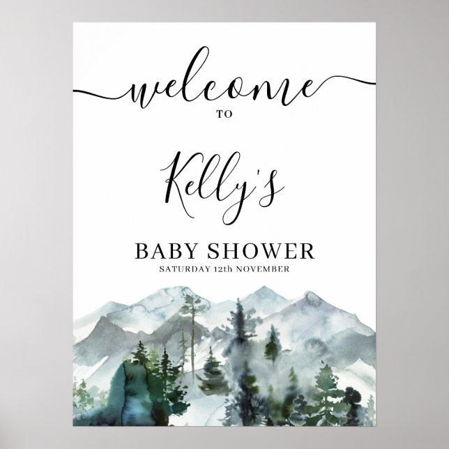 Baby shower Adventure Wilderness Affiche de bienve (Devant)