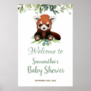 Baby shower Affiche de bienvenue mignonne Ours Pan