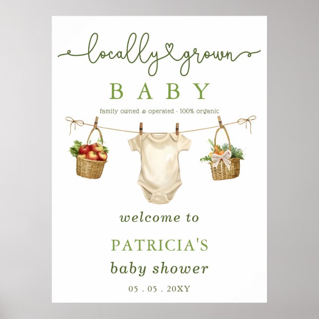 Baby shower agricole Affiche de bienvenue (Devant)