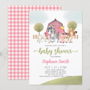 Baby shower agricole fille invitation