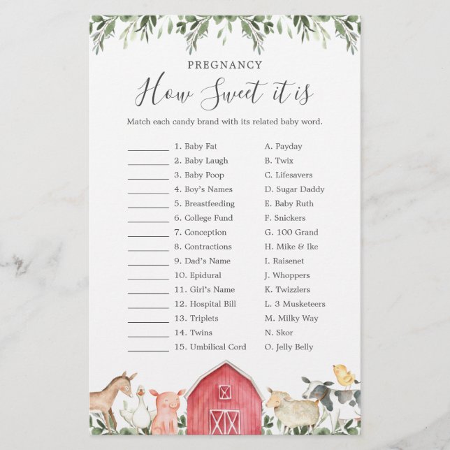 Baby shower Agricole Grossesse Comme Il Est Doux J (Devant)