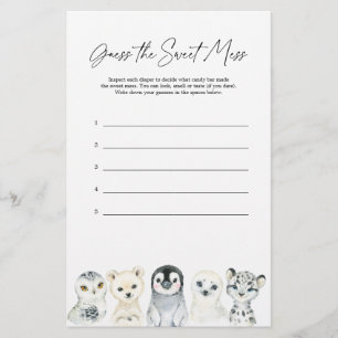 Baby shower Animal Arctique Devine Le Mess Doux