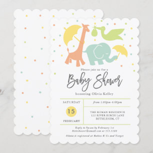 Baby shower animal, Invitation non sexiste