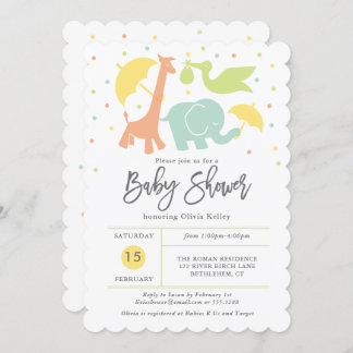 Baby shower animal, Invitation non sexiste