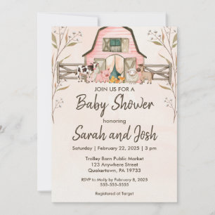 Baby shower Animaux de ferme Invitation