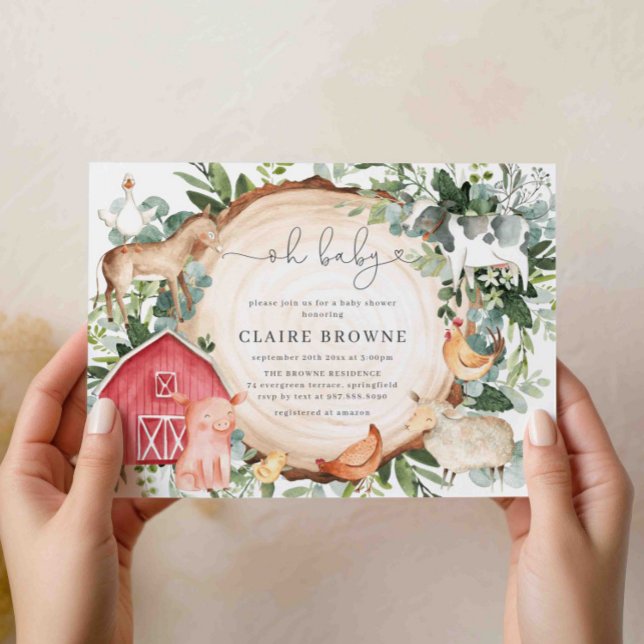 Baby shower Animaux de ferme Invitation (Créateur téléchargé)