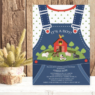 Baby shower Animaux de ferme Invitation