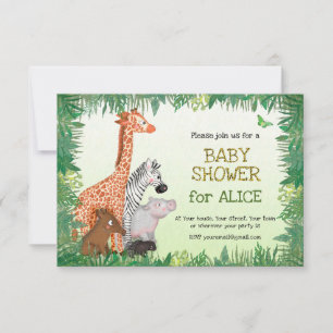 Baby shower animaux Safari invitation (petit)