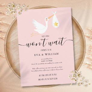 Baby shower Annulation de l'arrosage Carte rose