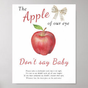 Baby shower Apple - Ne pas dire Poster bébé