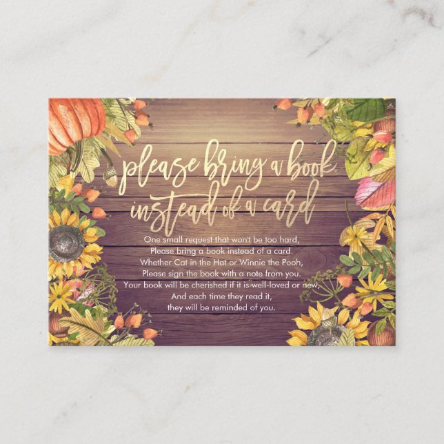 Baby shower Apportez un livre au lieu d'une carte (Devant)