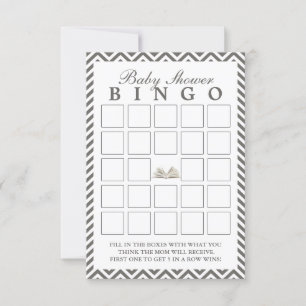 Baby shower Apportez un livre Chevron Bingo Cartes