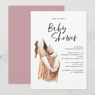 Baby shower aquarelle illustration script simple