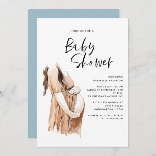 Baby shower aquarelle illustration script simple