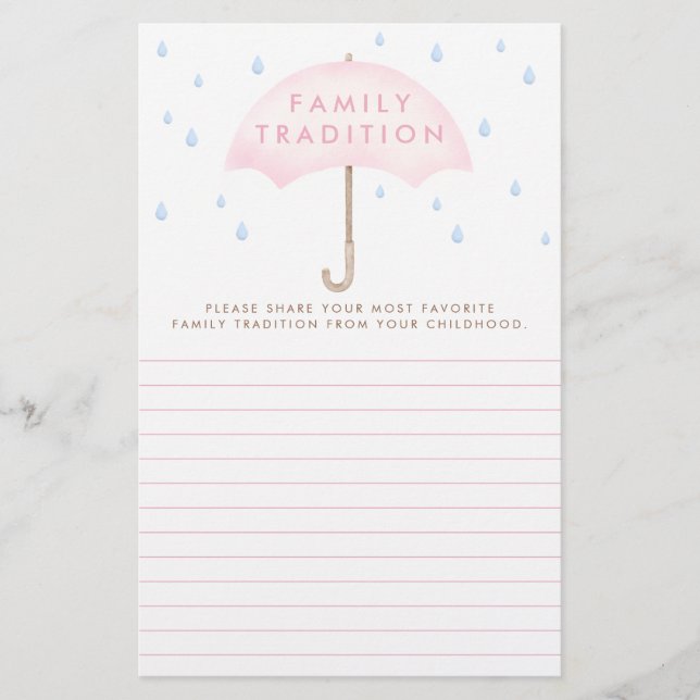 Baby shower Aquarelle Tradition Familiale Favorite (Devant)