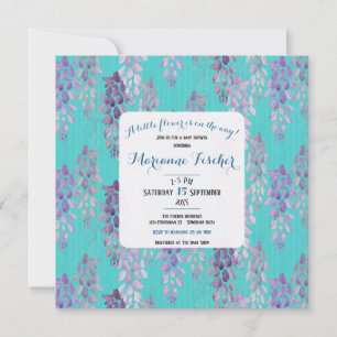Baby Shower Aquatique bleu floral aquarelle