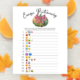 baby shower arc citrouille Emoji Pictionary jeu