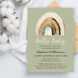 Baby shower Arc-en-ciel Boho Invitation budgétaire