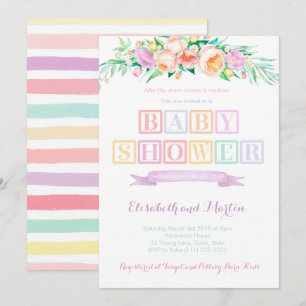 Baby shower arc-en-ciel cartes d'invitation couleu
