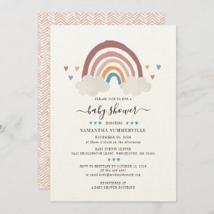Baby shower arc-en-ciel Cute Boho Invitation Scrip