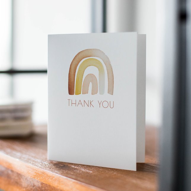 Baby shower Arc-En-Ciel Cute Boho Merci Note (Créateur téléchargé)