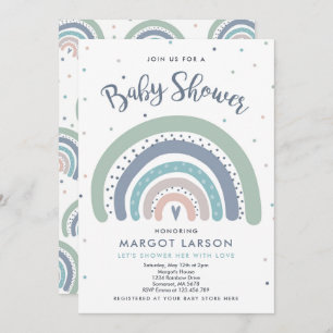Baby shower arc-en-ciel Invitation Muted Pastel Ra