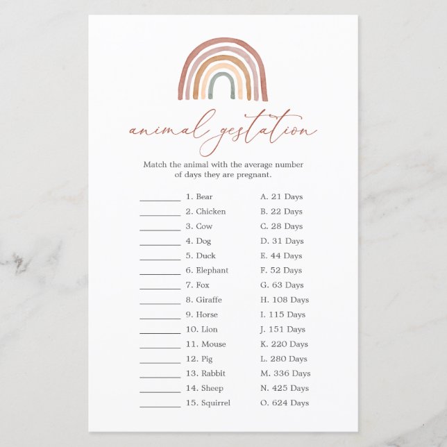 Baby shower arc-en-ciel Jeu de manifestation anima (Devant)