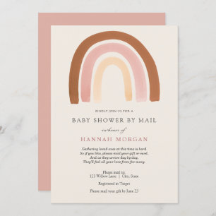 Baby shower arc-en-ciel rose par invitation par co