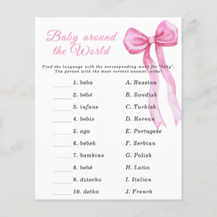 Baby shower arc rose - Baby autour du monde jeu