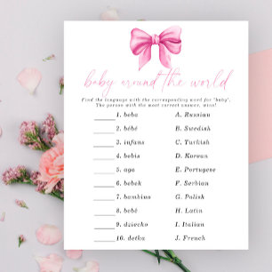 Baby shower arc rose - Baby autour du monde jeu