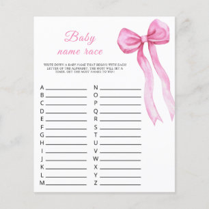 Baby shower arc rose - Baby name race jeu